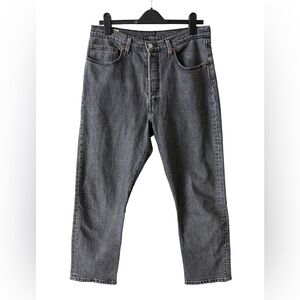 Levi’s 501 Straight Leg Jeans Black Wash Cropped W31 L26 High Rise